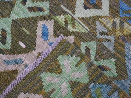 Surface texture of New Modern Design rug with natural Wool and intricate pattern