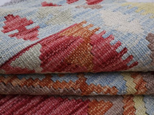 Close-up detail of New Modern Design rug from Pakistan showing Wool weave