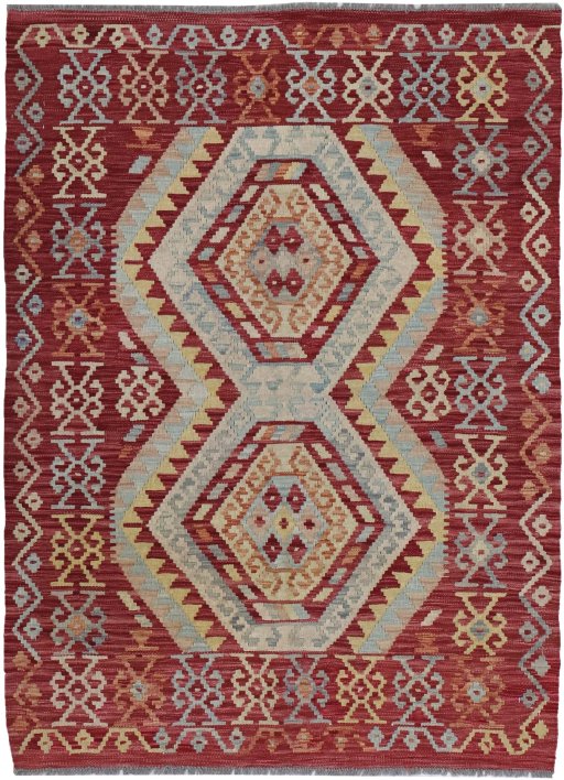 Full view of New Modern Design rug from Pakistan, 172 × 128 cm in Multi Color tones