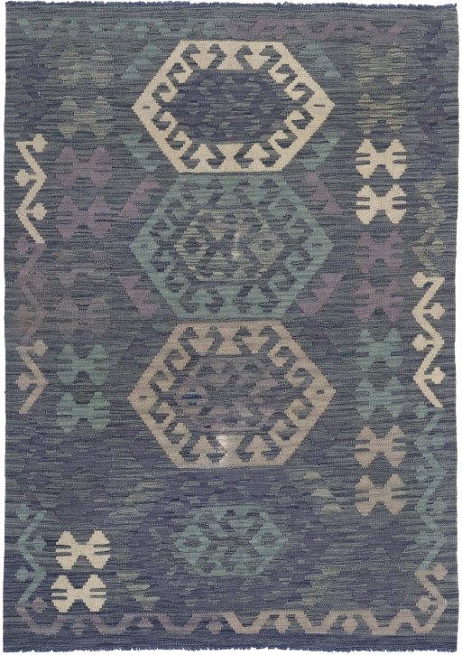 Full view of New Modern Design rug from Pakistan, 174 × 122 cm in Multi Color tones