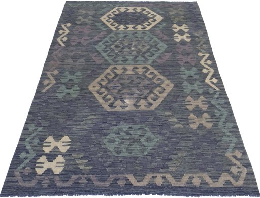 Full view of New Modern Design rug from Pakistan, 174 × 122 cm in Multi Color tones