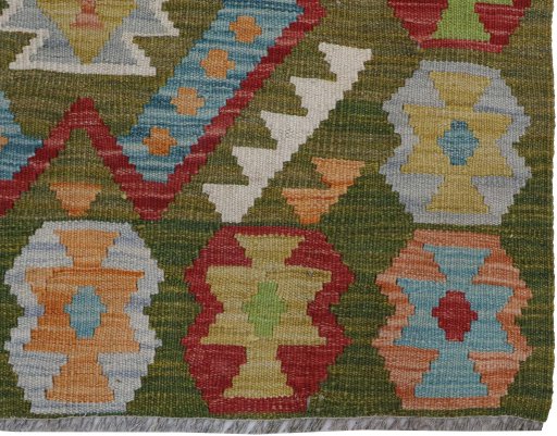 Close-up detail of New Modern Design rug from Pakistan showing Wool weave