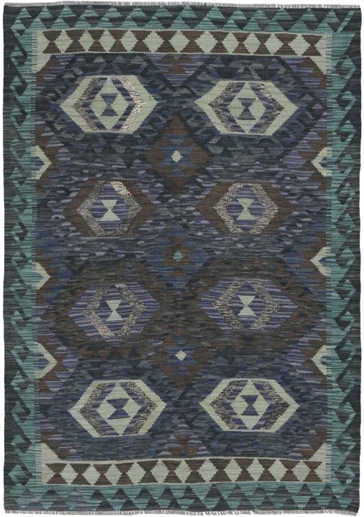 Full view of New Modern Design rug from Pakistan, 181 × 130 cm in Multi Color tones