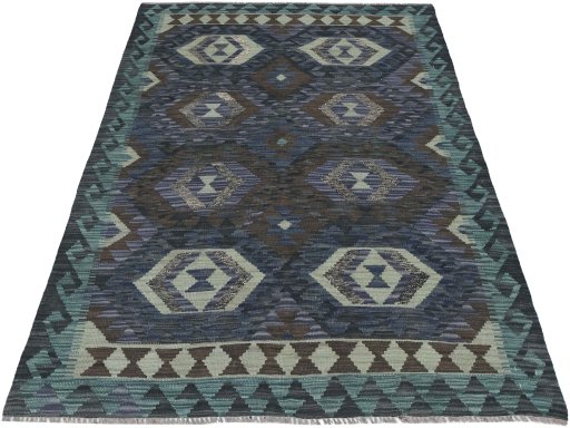 Full view of New Modern Design rug from Pakistan, 181 × 130 cm in Multi Color tones