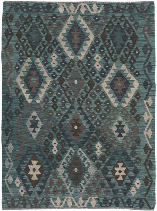 Full view of New Modern Design rug from Pakistan, 169 × 128 cm in Multi Color tones