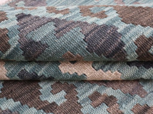 Close-up detail of New Modern Design rug from Pakistan showing Wool weave