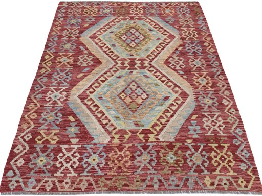 Full view of New Modern Design rug from Pakistan, 170 × 126 cm in Multi Color tones
