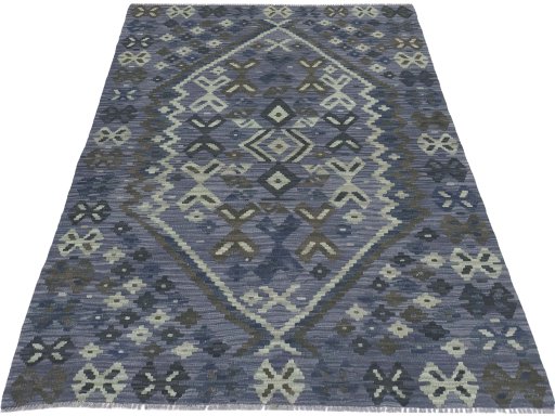 Full view of New Modern Design rug from Pakistan, 175 × 125 cm in Multi Color tones