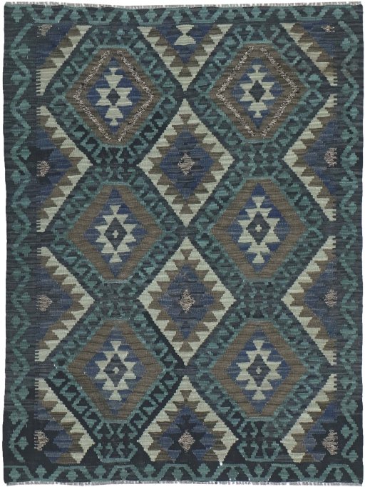 Full view of New Modern Design rug from Pakistan, 170 × 127 cm in Multi Color tones