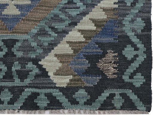 Close-up detail of New Modern Design rug from Pakistan showing Wool weave