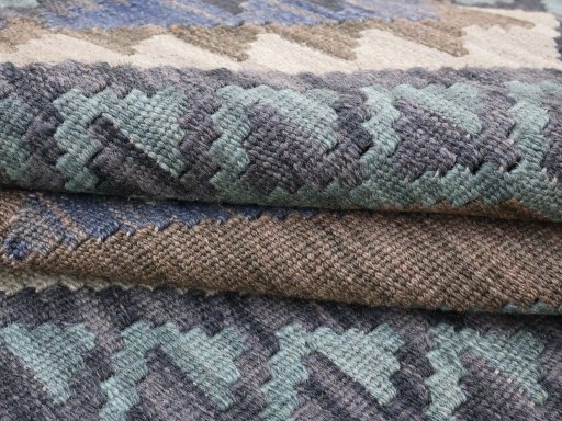 Close-up detail of New Modern Design rug from Pakistan showing Wool weave