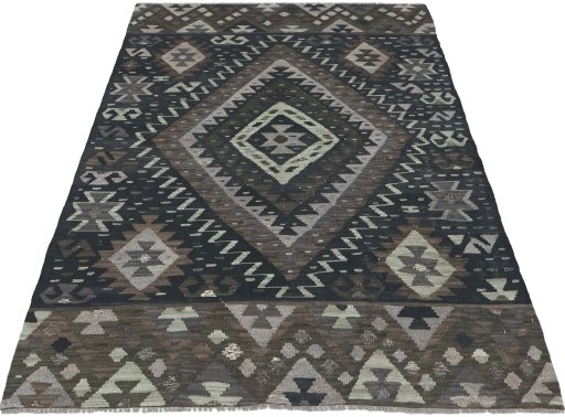 Full view of New Modern Design rug from Pakistan, 186 × 130 cm in Multi Color tones