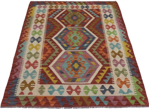 Full view of New Modern Design rug from Pakistan, 161 × 125 cm in Multi Color tones