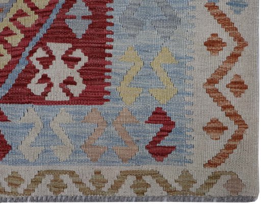Close-up detail of New Modern Design rug from Pakistan showing Wool weave