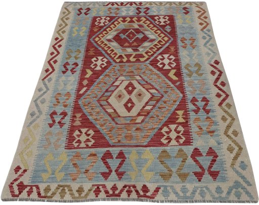 Full view of New Modern Design rug from Pakistan, 163 × 127 cm in Multi Color tones