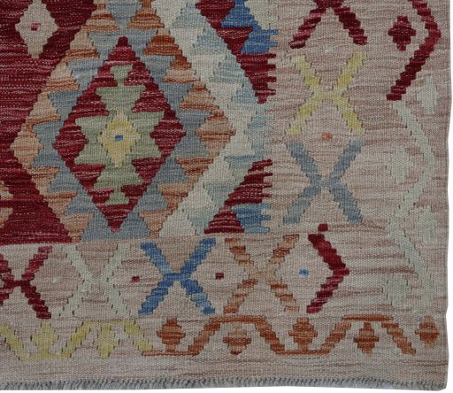 Close-up detail of New Modern Design rug from Pakistan showing Wool weave