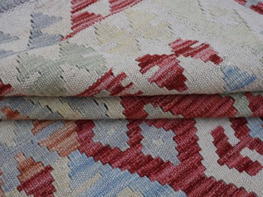 Close-up detail of New Modern Design rug from Pakistan showing Wool weave