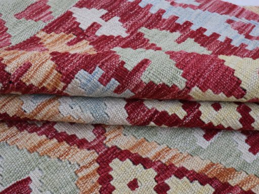 Close-up detail of New Modern Design rug from Pakistan showing Wool weave