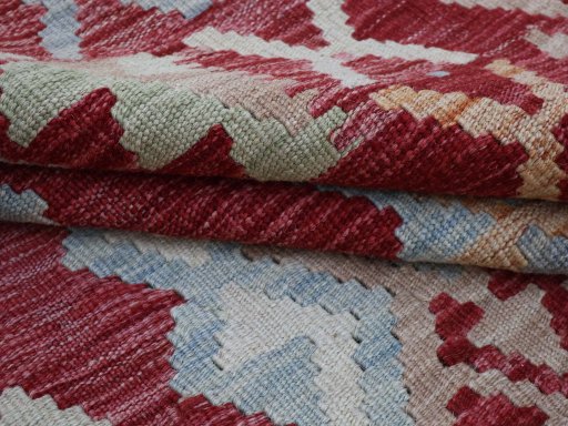 Close-up detail of New Modern Design rug from Pakistan showing Wool weave