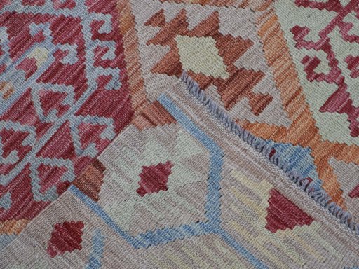 Surface texture of New Modern Design rug with natural Wool and intricate pattern