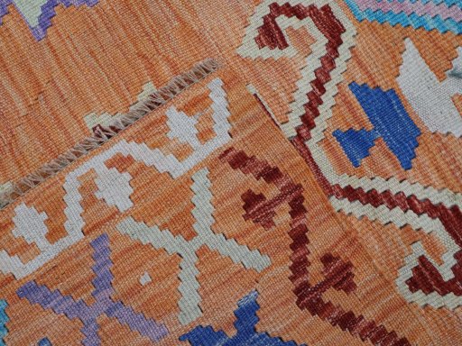 Surface texture of New Modern Design rug with natural Wool and intricate pattern