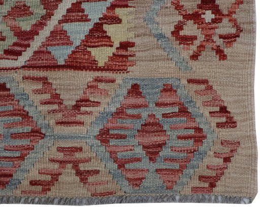 Close-up detail of New Modern Design rug from Pakistan showing Wool weave