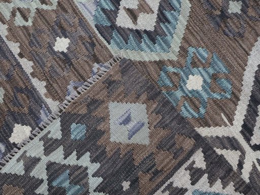 Surface texture of New Modern Design rug with natural Wool and intricate pattern
