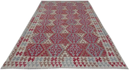 Full view of New Modern Design rug from Pakistan, 286 × 197 cm in Multi Color tones