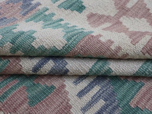 Close-up detail of New Modern Design rug from Pakistan showing Wool weave