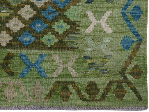 Close-up detail of New Modern Design rug from Pakistan showing Wool weave