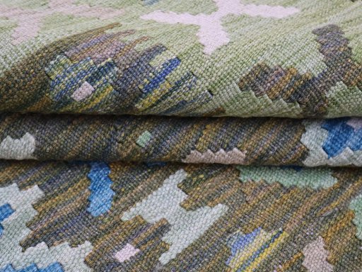 Close-up detail of New Modern Design rug from Pakistan showing Wool weave