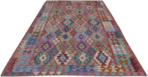 Corner detail of New Modern Design rug showing border pattern and Wool pile