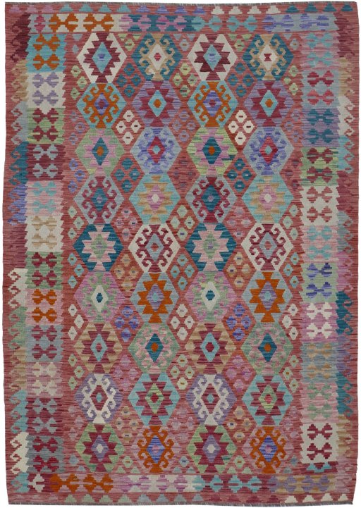Corner detail of New Modern Design rug showing border pattern and Wool pile