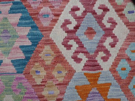 Close-up detail of New Modern Design rug from Pakistan showing Wool weave