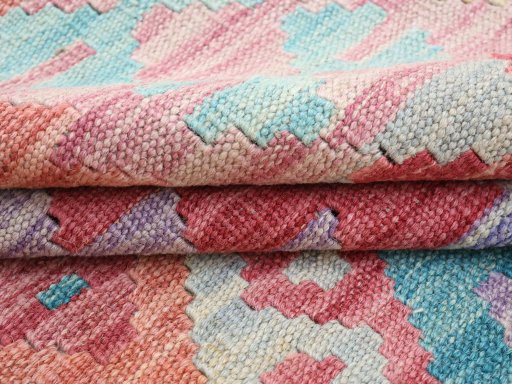 Full view of New Modern Design rug from Pakistan, 278 × 201 cm in Multi Color tones