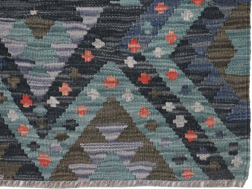 Close-up detail of New Modern Design rug from Pakistan showing Wool weave