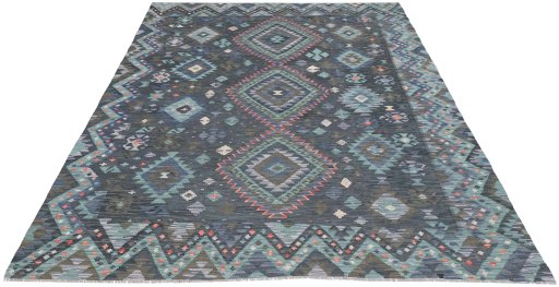 Full view of New Modern Design rug from Pakistan, 290 × 209 cm in Multi Color tones