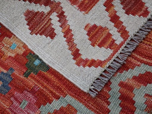 Surface texture of New Modern Design rug with natural Wool and intricate pattern