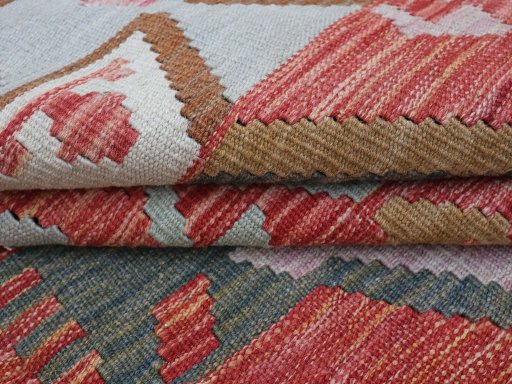 Close-up detail of New Modern Design rug from Pakistan showing Wool weave