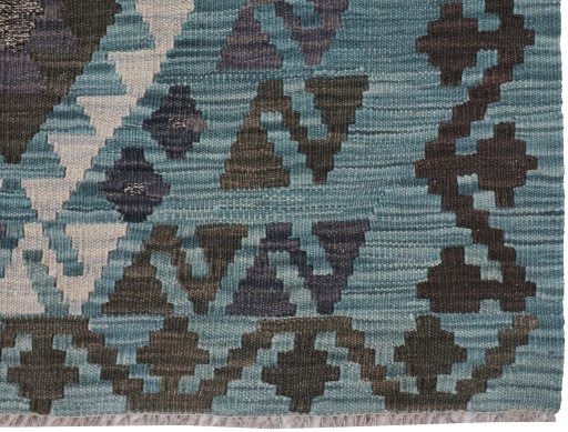 Close-up detail of New Modern Design rug from Pakistan showing Wool weave