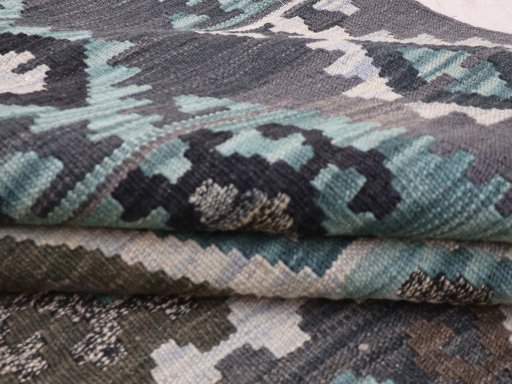 Close-up detail of New Modern Design rug from Pakistan showing Wool weave