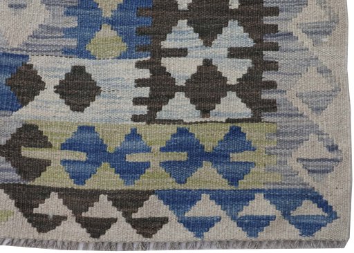 Close-up detail of New Modern Design rug from Pakistan showing Wool weave