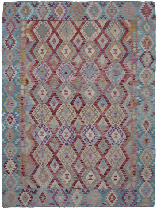 Full view of New Modern Design rug from Pakistan, 340 × 257 cm in Multi Color tones