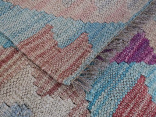 Surface texture of New Modern Design rug with natural Wool and intricate pattern