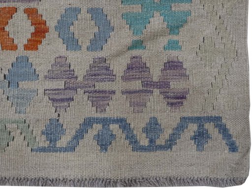 Close-up detail of New Modern Design rug from Pakistan showing Wool weave