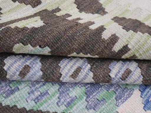 Close-up detail of New Modern Design rug from Pakistan showing Wool weave