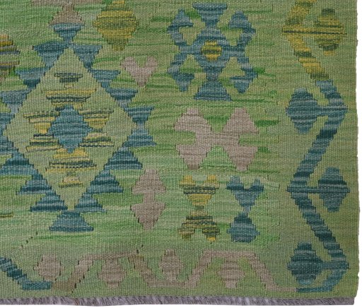Close-up detail of New Modern Design rug from Pakistan showing Wool weave