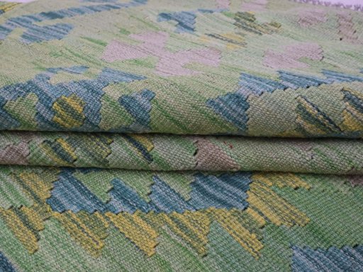 Close-up detail of New Modern Design rug from Pakistan showing Wool weave