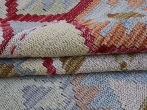 Close-up detail of New Modern Design rug from Pakistan showing Wool weave