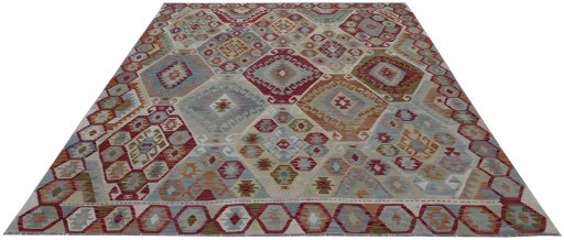 Full view of New Modern Design rug from Pakistan, 295 × 259 cm in Multi Color tones